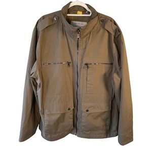 Marc New York Men's Brown Utility Military Jacket Size XXL Lightweight Casual